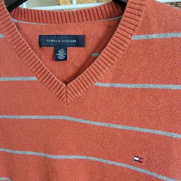 Tommy Hilfiger Striped V-Neck Sweater - Picture 3 of 4